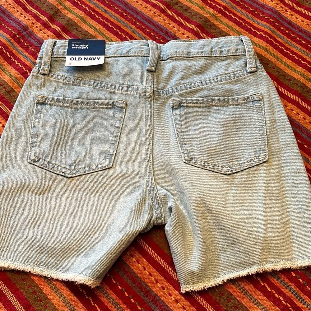 Old Navy Girls High-Rise Slouchy Straight Cut Off NOT Distressed Denim Shorts